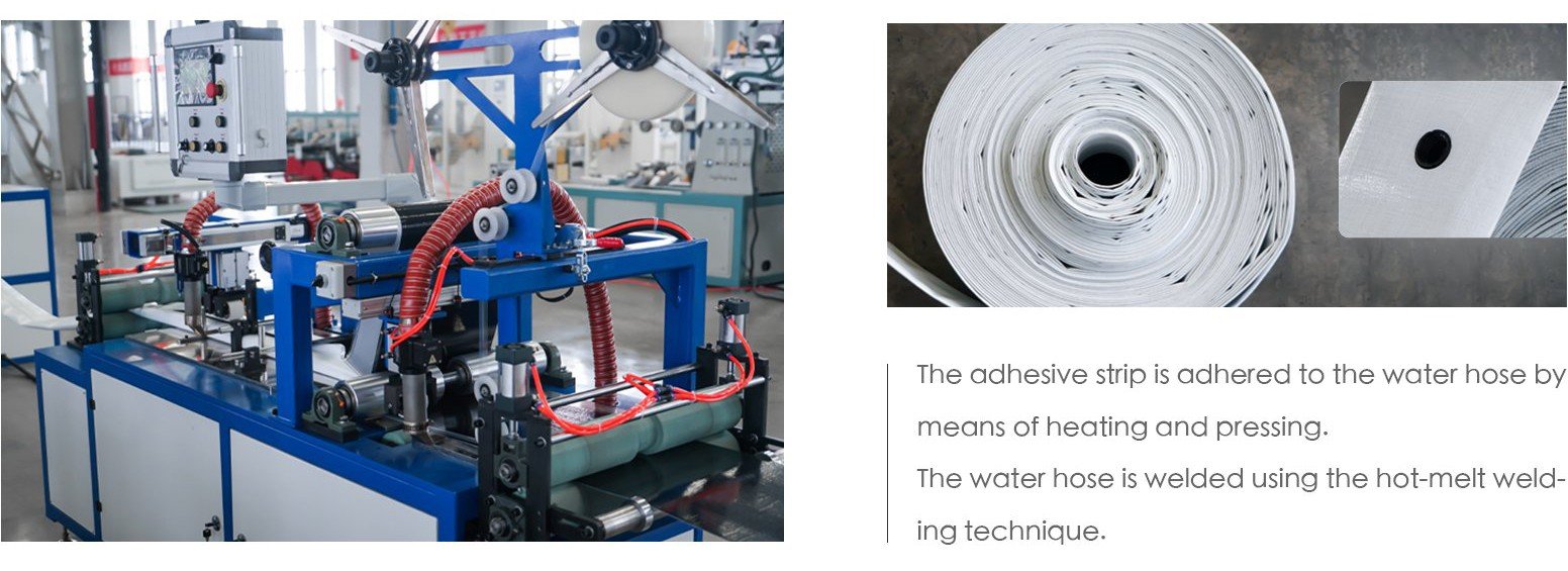 This production line has produced irrigation water hoses that are white on the outside and black on the inside, do not scorch, have a long service life, and do not require punching holes when in use.